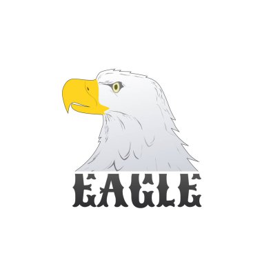 Amerikan Kel Kartal veya Hawk Head Maskot Grafik, Kuş karşı karşıya yan. T-shirt grafikleri. Beyaz arka planda yalıtılmış vektör çizimi