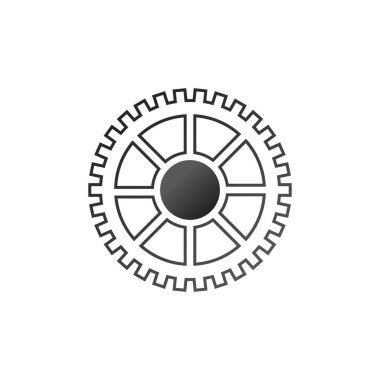 Vites ayarları simgesi. Çarklı dişli mekanizması. Vektör illüstrasyonu beyaz arkaplanda izole edildi