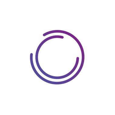 Soyut yüksek teknoloji segmentli geometrik daire şekli, beyaz arkaplanda izole edilmiş vektör illüstrasyonu.