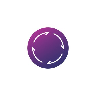 Soyut doğrusal daire ok simgesi. Hisse Vektörü illüstrasyonu beyaz arkaplanda izole edildi.