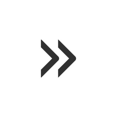 Sağa iki işaret oku. Hisse Vektörü illüstrasyonu beyaz arkaplanda izole edildi.