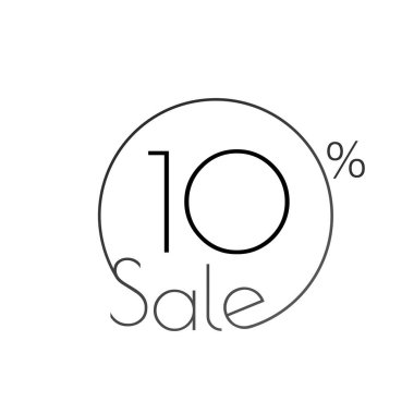 İndirim, fiyat doğrusal etiketi veya etiketi, perakende reklam kampanyası sembolü, satış tanıtım pazarlaması, yüzde 10. Sanat şablonu tasarımı, liste, sayfa, model broşür stili, pankart, fikir, cov