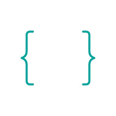 Alıntı sembolü. Parantez simgesi. Beyaz arkaplanda izole edilmiş web tasarımı için vektör illüstrasyonu.