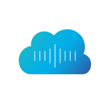 Çevrimiçi Medya Yayını, Çevrimiçi Şarkı, Ses Dalgası. Beyaz arkaplanda izole edilmiş vektör illüstrasyonu.