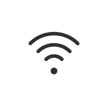 Wifi simgesi. Vektör wlan erişim, kablosuz wifi hotspot sinyal işareti, simge, sembol. Beyaz arka planda yalıtılmış vektör çizimi.