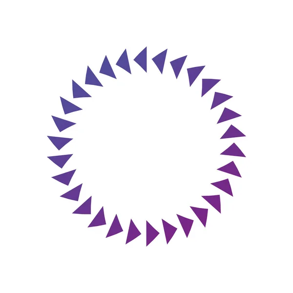 Cadre triangle cercle, dessin rond vectoriel illustration isolée sur fond blanc. design propre . — Image vectorielle