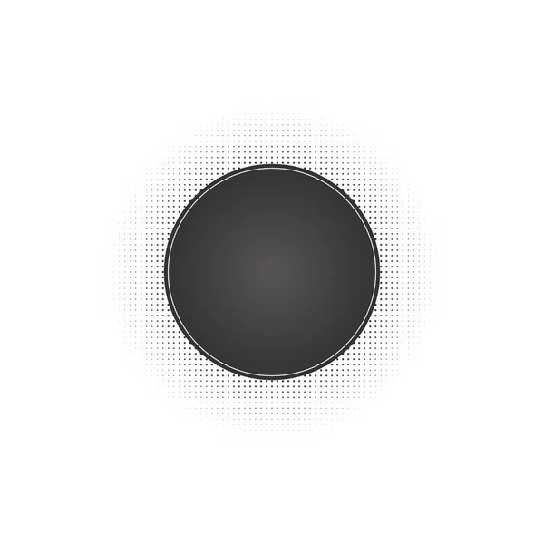 Siyah soyut vektör çember çerçeve yarım ton logo amblem tasarım öğesi ile noktalar. Yarım ton daire noktaları kullanarak kenarlık simgesini yuvarla. — Stok Vektör