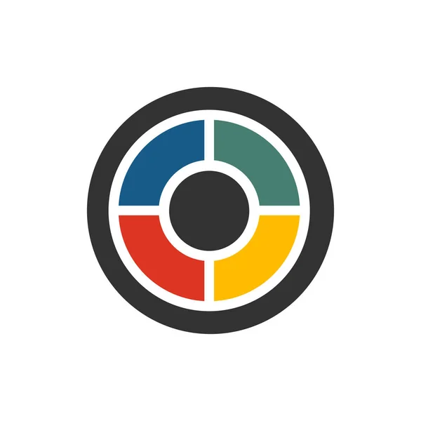 Design rundes Logo vierteilig im Kreis-Element. Sie können in den Medien, mobile, Kamera, Finanz-, mechanische und andere kommerzielle Bild verwenden. — Stockvektor