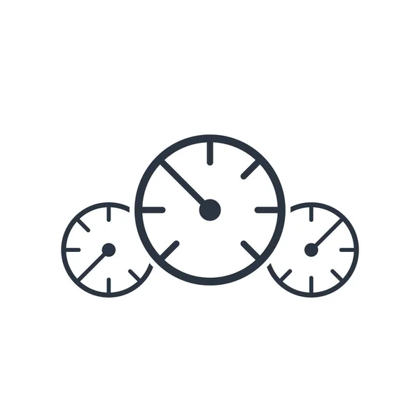 Drei Tacho-Manometer-Symbol für Website, soziale Medien, mobile App, ui. Aktienvektordarstellung isoliert auf weißem Hintergrund. — Stockvektor