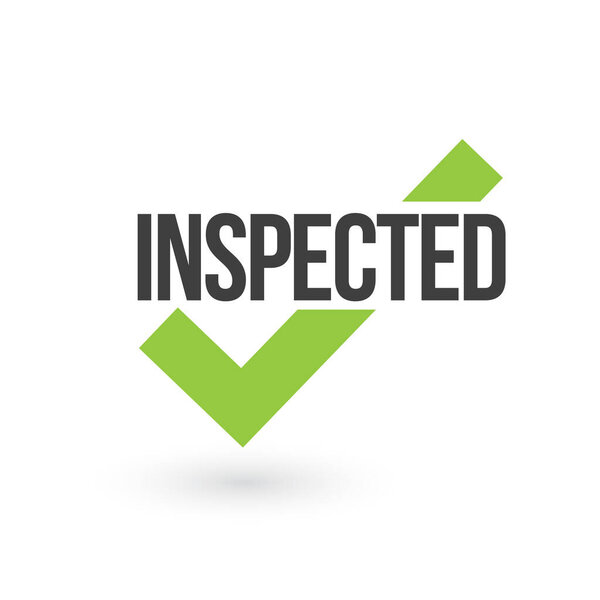 inspected check mark. vector illustration isolated on white background.