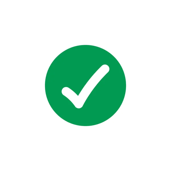 Marque la marca en el círculo verde. ilustración vectorial aislada sobre fondo blanco . — Vector de stock
