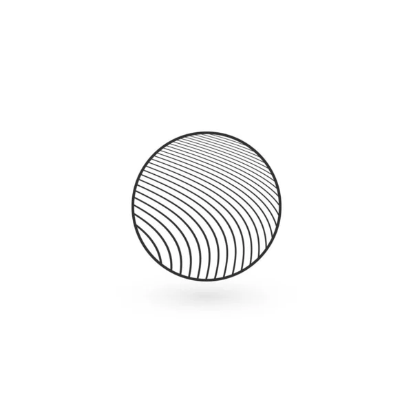 내부에 원선이 있는 둥근 기하학적 아이덴티티 로고 디자인 템플릿을 디자인합니다. 비즈니스 선형 로고. 스톡 벡터 일러스트레이션, 흰색 배경에서 격리 — 스톡 벡터