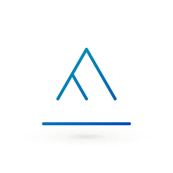 Driehoekig logo geïsoleerd op witte achtergrond. Abstracte letter A. Minimaal logo ontwerp. Line art icoon. — Stockvector