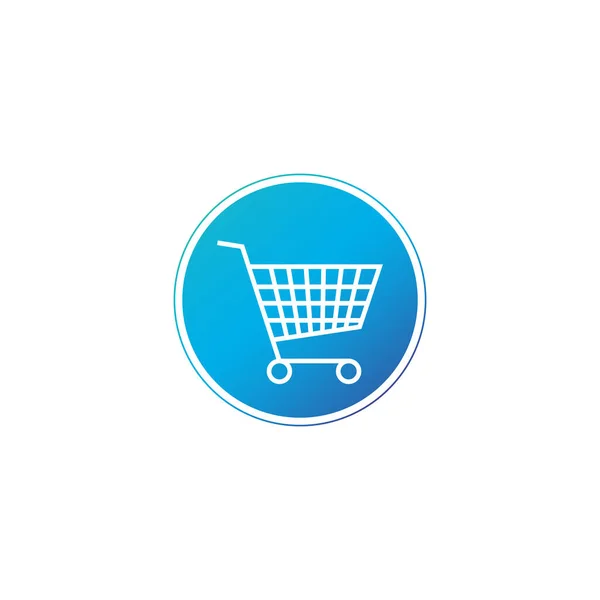 Shopping cart , purschase symbol in circle. Add to cart button. Simple, flat design for web or mobile app. vector illustration isolated on white background. — Stock Vector