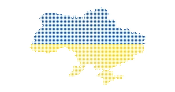 Ukraine country map made from abstract halftone dot pattern, Vector illustration isolated on white background — Stock Vector