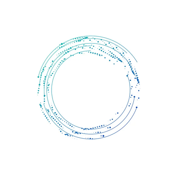 Halftone spiraalvormige ronde stippen. Cirkellijnen Logo. Vector illustratie geïsoleerd op witte achtergrond. — Stockvector
