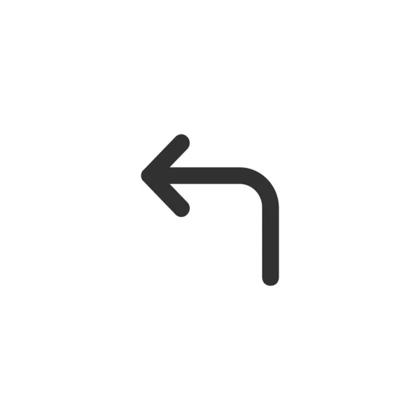 Turn left arrow icon, black vector illustration isolated on white background . — стоковый вектор