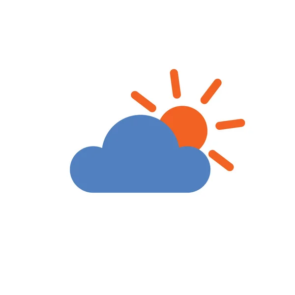 Zon en wolk weer icoon geïsoleerd op witte achtergrond. Vector illustratie — Stockvector