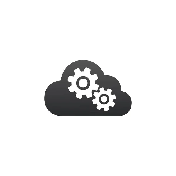 Icono Configuración de computación en nube. signo de estilo plano para el concepto móvil y el diseño web. Cloud Storage y el icono del vector de engranajes. Símbolo, ilustración del logotipo . — Vector de stock