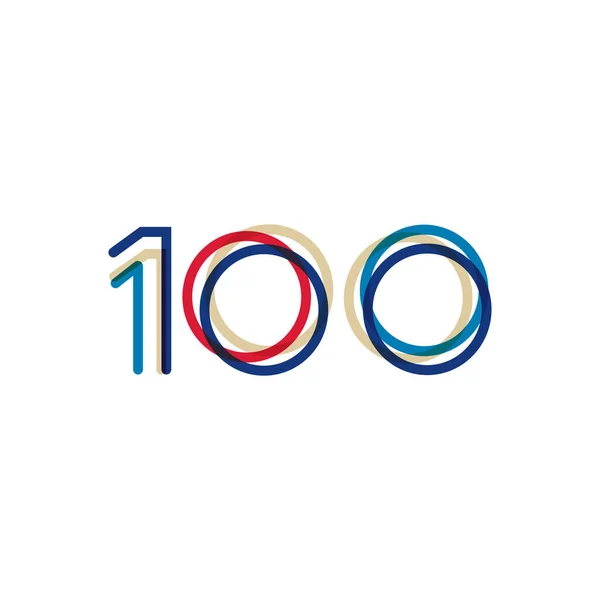 100 ans de conception anniversaire avec des lignes simples. Illustration vectorielle isolée sur fond blanc . — Image vectorielle