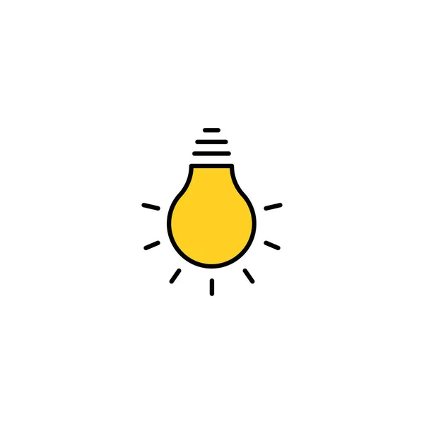 Symbolvektor der Glühbirnenlinie, isoliert auf weißem Hintergrund. Ideenschild, Lösung, Denkkonzept. Beleuchtung elektrische Lampe. Strom, Glanz. — Stockvektor
