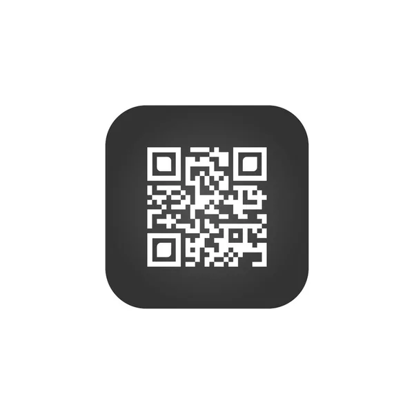 Código Qr signo aplicación creativa. Símbolo de código de exploración. Botón cuadrado redondo. Ilustración vectorial aislada sobre fondo blanco . — Vector de stock