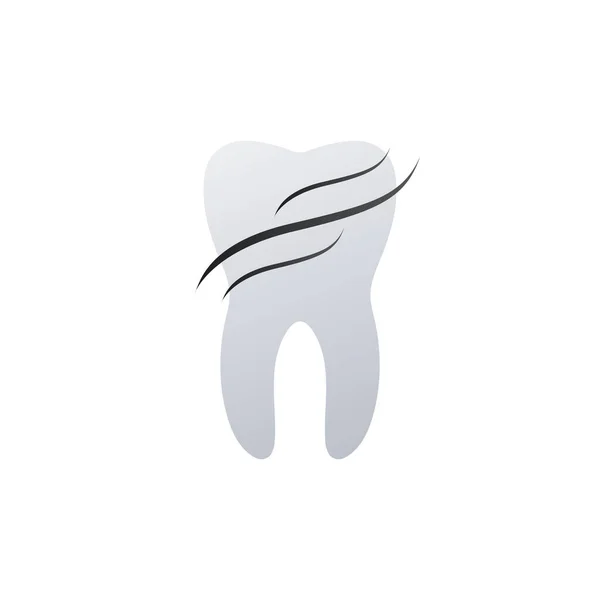 Tand tandvård Logotypdesign med vågor representerar hälsa och skydd. Sjukvårds konceptet. vektor illustration isolerad på vit — Stock vektor