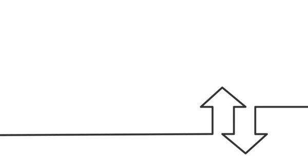 2 つの線形矢印を下にアイコン、2 つの矢印の線形記号の背景。ベクトルイラストレーション. — ストックベクタ