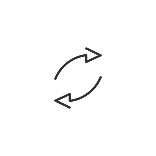 Deux flèches de cercle pour l'infographie. Icône simple de diagramme plat 360. Flèches de contour linéaires avec trait modifiable. illustration vectorielle isolée sur fond blanc . — Image vectorielle