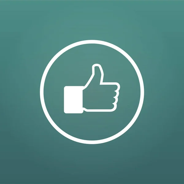 Social media Hand Thumb Up icoon plat in cirkel. vector Illustratie geïsoleerd op moderne achtergrond. — Stockvector