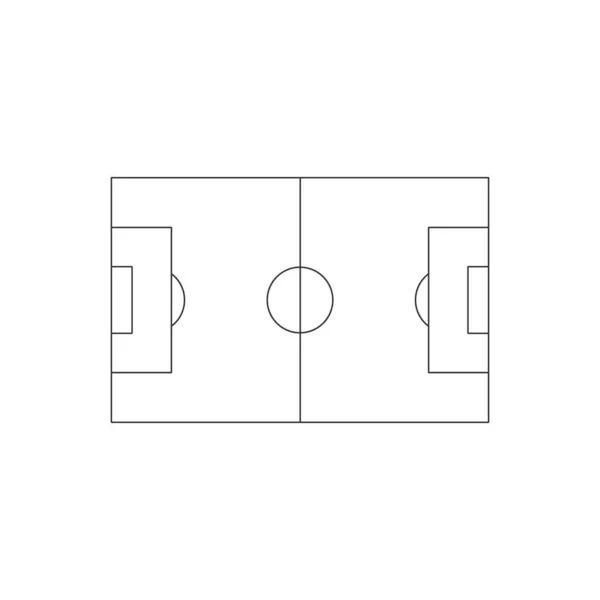 Икона футбольного поля. Простая иллюстрация иконки вектора футбольного или футбольного поля для паутины. Векторная иллюстрация на белом фоне — стоковый вектор