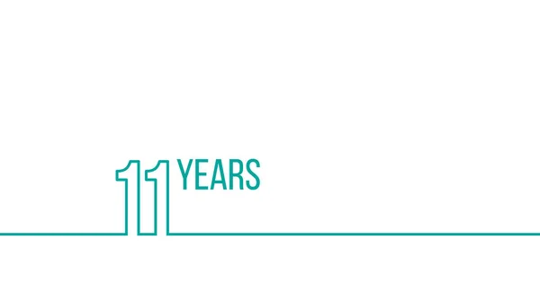 11 anos de aniversário ou aniversário. Gráficos de contorno linear. Pode ser usado para materiais de impressão, folhetos, capas, relatórios. Stock Ilustração vetorial isolada sobre fundo branco — Vetor de Stock