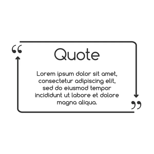 Цитувати мовну рамку для тексту зі стрілками. Текстова коробка Векторні ілюстрації ізольовані на білому тлі . — стоковий вектор