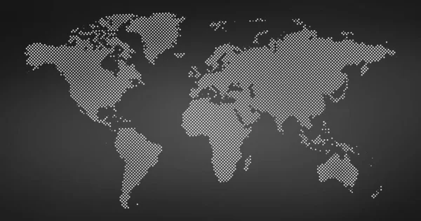 Черная полоса на карте мира. Векторная иллюстрация. Точечная карта в плоском дизайне. Векторная иллюстрация на черном фоне — стоковый вектор