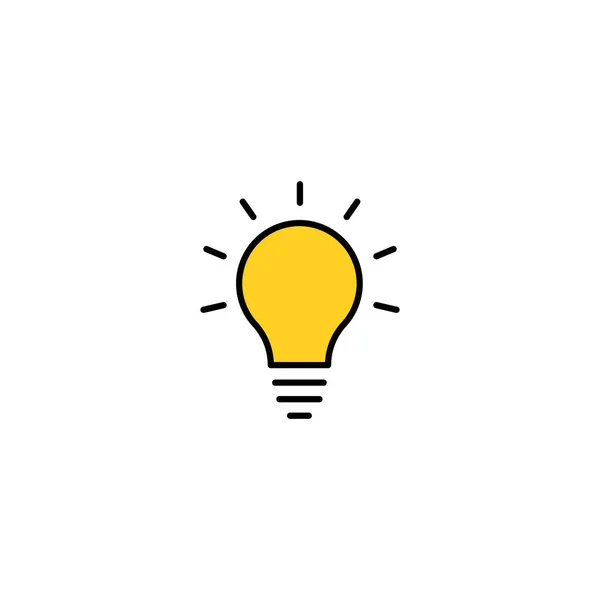 Light Bulb line icon vector, isolated on white background. Idea sign, solution, thinking concept. Lighting Electric lamp. Electricity, shine. — Stock Vector