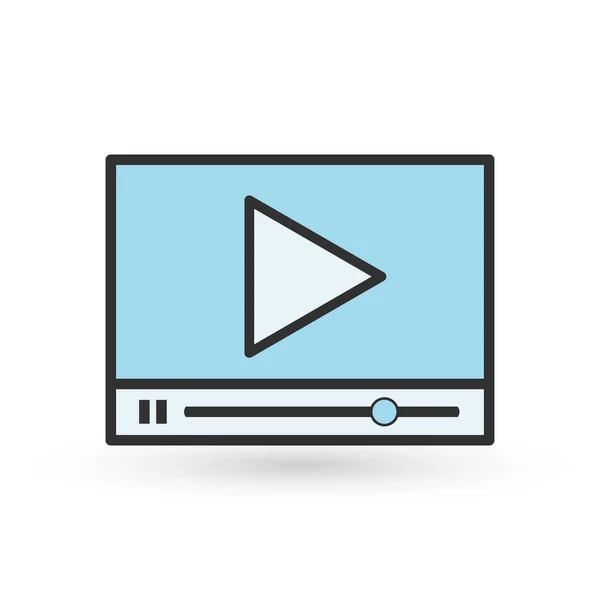 Moderne Vektor-flache Video-Player-Schnittstelle, Vektordarstellung isoliert auf weißem Hintergrund. — Stockvektor