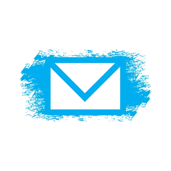 Envelope de correio azul em estilo grunge. ilustração vetorial isolada sobre fundo branco . — Vetor de Stock