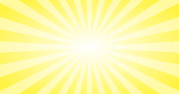 Abstract Yellow Sun rays vector background (em inglês). Verão ensolarado design 4K . — Vetor de Stock