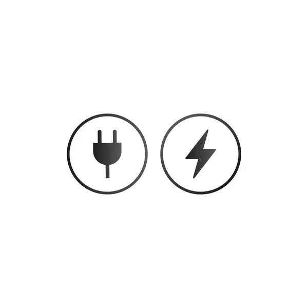 Зарядний пристрій настінний вилка і піктограма блискавки зарядки в колі. знак зарядного пристрою для веб-сайту та додатка. Векторна ілюстрація ізольована на білому тлі . — стоковий вектор