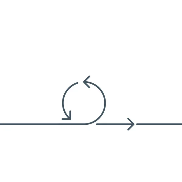 Une ligne cercle flèches logo design. Rafraîchir ou synchroniser le concept. Course modifiable. Illustration vectorielle de stock isolée sur fond blanc . — Image vectorielle