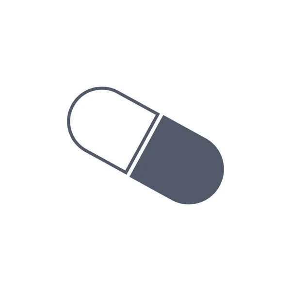 Prášek Ikona v módním plochém stylu. Pill Ikona symbol stránky pro vaše webové stránky design, lékařské prezentace a zprávy. Vektorové ilustrace izolované na bílém pozadí. — Stockový vektor