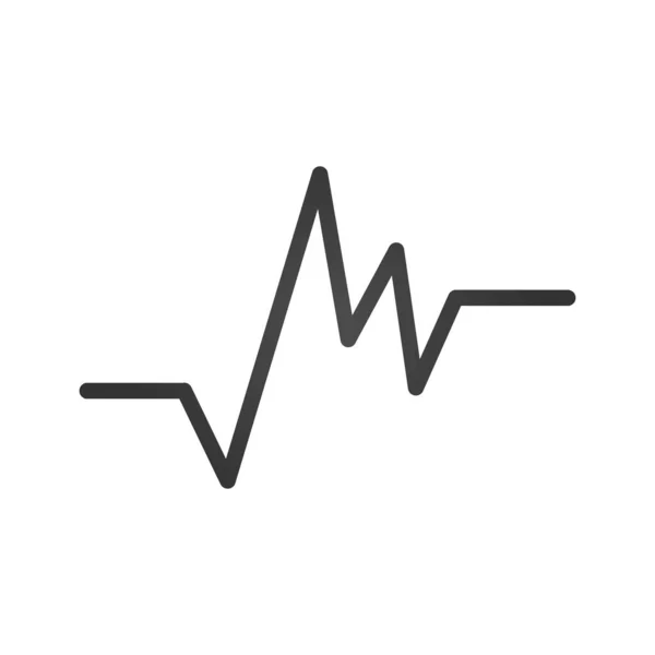 Icône de battement cardiaque irrégulier gris. Panneau ou graphique de battement de cœur en design plat. Illustration vectorielle isolée sur fond blanc . — Image vectorielle