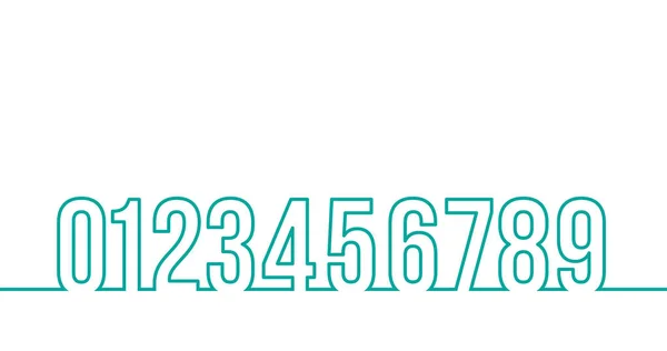 Los números establecen símbolos matemáticos de línea delgada, símbolos matemáticos de elemento de diseño tipográfico lineal 1, 2, 3, 4, 5, 6, 7, 8, 9, 0. Cada número es siparate. Stock Ilustración vectorial aislada sobre fondo blanco — Archivo Imágenes Vectoriales