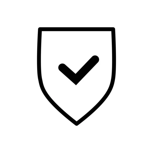 シールド チェック マークのロゴ アイコンのデザイン テンプレート、プライバシー保護やセキュリティの概念。白い背景で隔離のベクトル図. — ストックベクタ