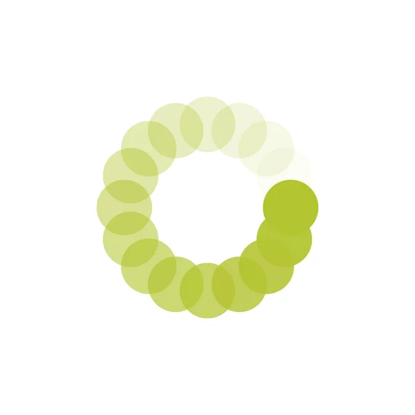 Grünes Ladekreis-Symbol. Pufferloader oder Preloader. donload oder upload. Vektor-Illustration isoliert auf weißem Hintergrund. — Stockvektor
