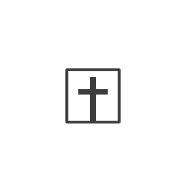 基督教十字广场标志。 基督教的象征 在白色背景上孤立的种群矢量说明 — 图库矢量图片