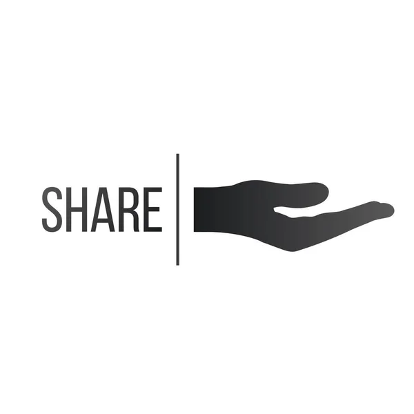 Delen Hand pictogram met delen teken. Giving of donatie concept. Vector illustratie geïsoleerd op witte achtergrond. — Stockvector