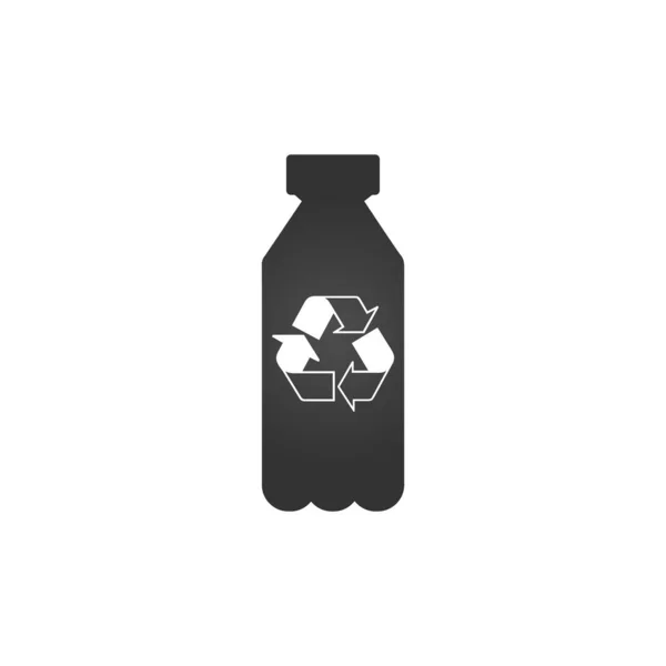 플라스틱 병에 재활용 표지판 이 있습니다. 하얀 배경에 분리되어 있는 주식 벡터 삽화. — 스톡 벡터