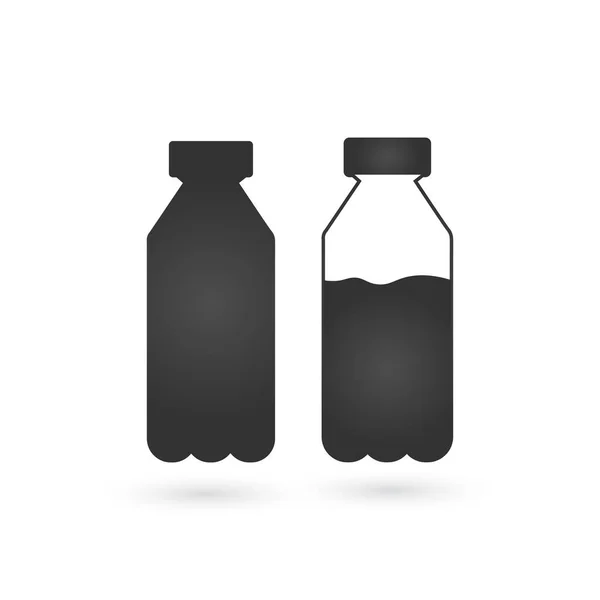 Botella de agua o leche, icono simple. ilustración vectorial aislada sobre fondo blanco . — Archivo Imágenes Vectoriales
