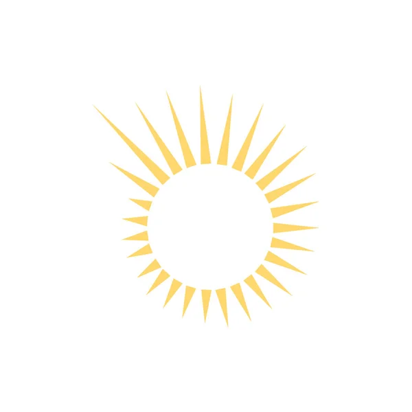 Logotipo solar com diferentes modelos de design de raios. Ilustração vetorial isolada sobre fundo branco . — Vetor de Stock